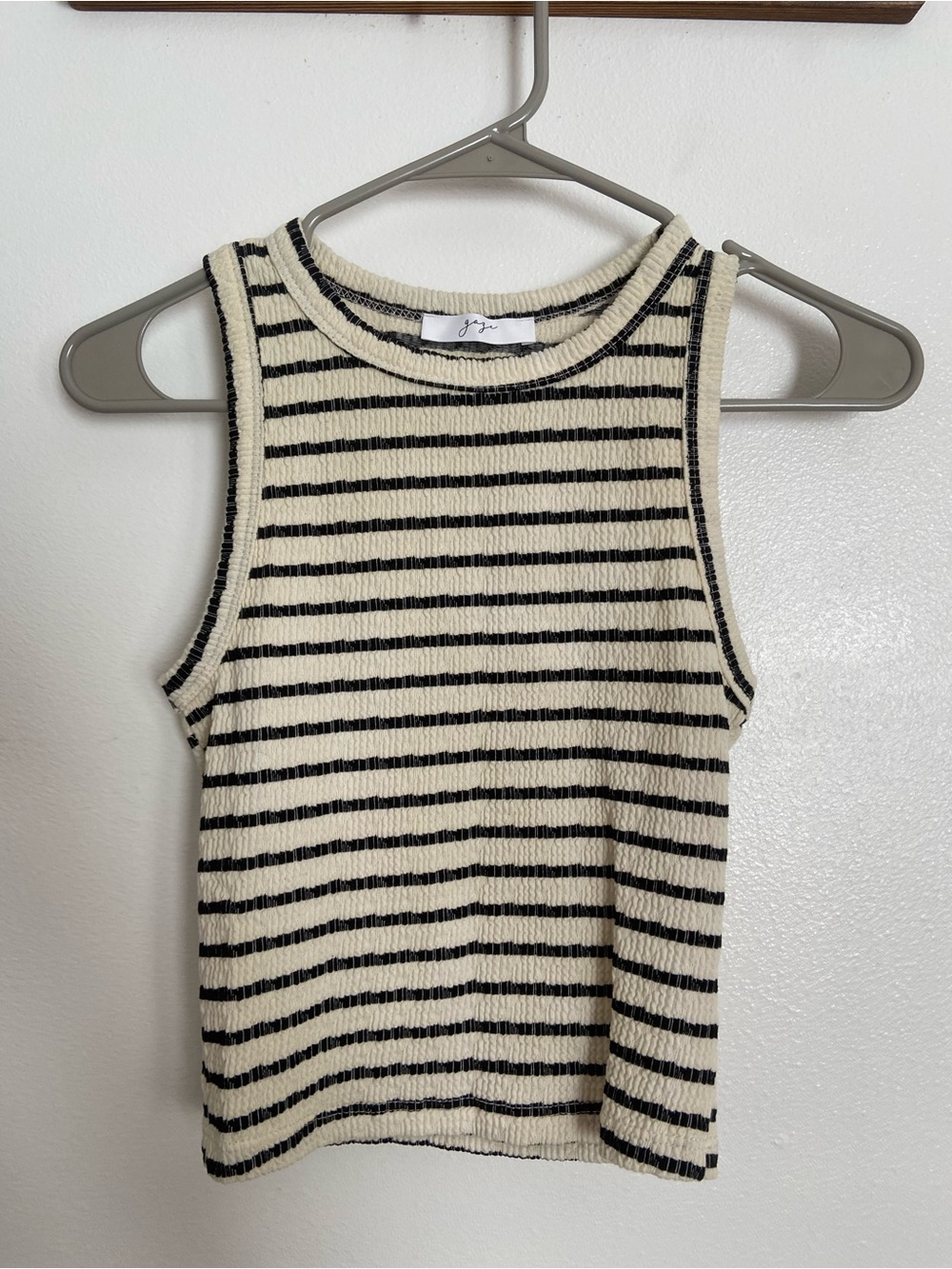 gaze Striped Tank - Cream & Black